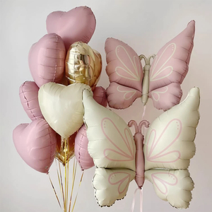 Set de 10 Globos de Papel Metálico con Forma de Mariposa en Tonos Pastel para Fiesta Fairycore, Baby Shower o <span class=keywords><strong>Cumpleaños</strong></span> de Niña - Product Image 1