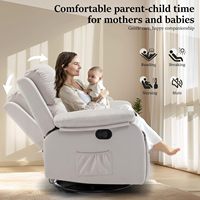 Fauteuil inclinable manuel simple pour adultes, pivotant à 360°, en tissu rembourré, robuste, pour salon