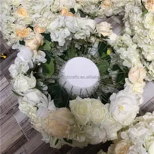 Bolas artificiais de flor, QSLH-K110 bola para mesas de casamento, artesanato de fábrica, bola branca de flores para decoração de casamento