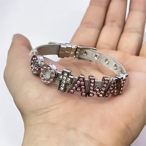 High Quality DIY Crystal Pave <strong>Charm</strong> Jewelry 8mm Slider <strong>Charms</strong> <strong>Angel</strong> Clean Rhinestone Slider <strong>Charms</strong> for Clothing Bracelets - Product Image 5