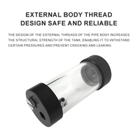 Réservoir Cylindrique OC-D50-E10 50mm avec Corps à Filetage Externe, Réservoir PMMA, Port G1/4 pour Refroidissement Liquide PC, Serveur IA, Boucle Industrielle