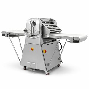 Croissant Puff Pastry Dough Sheeter Machine with Adjustable Roller <b>Gap</b> and Safety Guard - Product Image 1