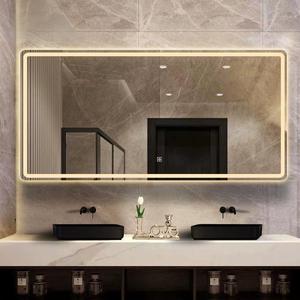 Phòng tắm hiện đại hình chữ nhật treo tường thông minh Led Gương với thời gian hiển thị - Product Image 2