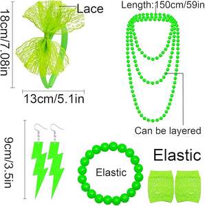 تخفيضات هائلة على إكسسوارات أزياء الفساتين والأقراط عصابة رأس قفازات شبكة صيد السمك قلادة سوار طقم من 5 قطع - Product Image 2