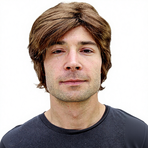 Peluca moderna de poliéster de color marrón <span class=keywords><strong>para</strong></span> <span class=keywords><strong>hombres</strong></span>, fila lateral corta PW0174-P6(A405) - Product Image 1