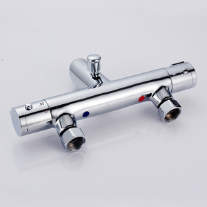 Thermostatic Shower <b>Set</b> All Copper Faucet Body Concealed Valve 2 Handles 3.5-4.9gpm Jet <b>Spray</b> For Bathtub - Product Image 2