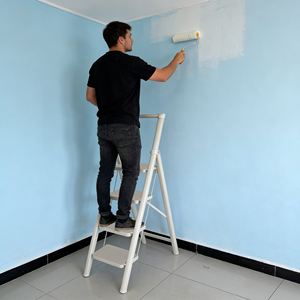 <span class=keywords><strong>Escalera</strong></span> Plegable Portátil de Diseño Moderno <span class=keywords><strong>para</strong></span> el Hogar, <span class=keywords><strong>Escalera</strong></span> de Acero de 4 Peldaños Reforzada con Capacidad de Carga de 150 kg <span class=keywords><strong>para</strong></span> Taller - Product Image 1