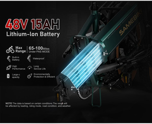 Gran potencia SAMEBIKE SUSPENSIÓN COMPLETA 48V 15Ah todo terreno 20*4,0 bicicleta eléctrica gorda 48V 1000W ebike plegable EU - Product Image 4