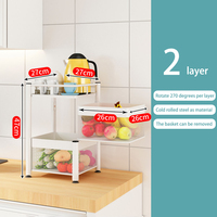 Morgie-Support de rangement rotatif rond en métal et acier pour cuisine, plateau multicouche pour fruits et légumes, options à 3, 4 ou 5 niveaux, boîte emballée