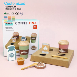 Eduland OEM/ODM CCE ชุดของเล่นกาแฟไม้สุดสร้างสรรค์ของเล่นแบบจำลองของเล่นมอนเตสซอรี่สำหรับเด็กวัยหัดเดิน - Product Image 2