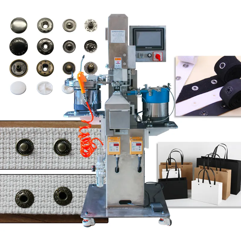 전체 자동 다기능 플라스틱 금속 스냅 버튼 프레스 고정 기계