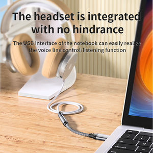 <span class=keywords><strong>Adaptateur</strong></span> <span class=keywords><strong>USB</strong></span> vers <span class=keywords><strong>prise</strong></span> audio 3,5 mm avec gaine en nylon et blindage en feuille d'aluminium, compatible avec les casques, les PC, les enceintes et les ordinateurs portables - Product Image 4