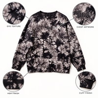 Sweat-shirt à col rond en tricot tie-dye 100% coton, étiquette privée OEM ODM pour les marques de streetwear d'automne