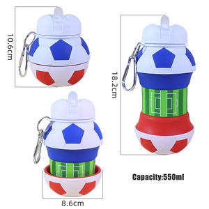 新しいデザインリークプルーフBPAフリー折りたたみ式ドリンクウェア非毒性子供用シリコーンウォーターボトル子供用ドリンクウェア - Product Image 3