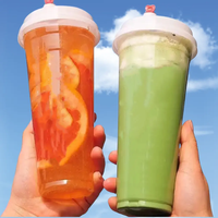 Gobelets en plastique PP transparents jetables, écologiques et personnalisables en gros pour boissons froides, boba, café, crème glacée, bière