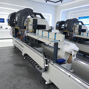 Machine de découpe à double tête 450 mm pour fenêtres et portes en aluminium, <span class=keywords><strong>PVC</strong></span> et UPVC, avec protections, prix usine - Product Image 1