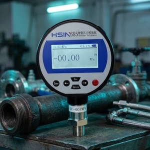 เกจวัดดิจิตอลสแตนเลส 25kPa รุ่น HSIN685 หน้าจอ LCD เครื่องสอบเทียบลมแบบคอมโพสิต HSIN685 ความแม่นยำสูง 0.02% สำหรับ - Product Image 1