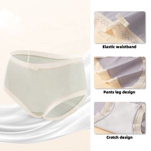 Ropa interior de seda de hielo transpirable OEM y ODM de fábrica, ropa interior fina sin rastro de verano para mujer de <span class=keywords><strong>Australia</strong></span>, calzoncillos de cintura media antibacterianos - Product Image 3