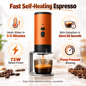 เครื่องชงกาแฟเอสเพรสโซแบบพกพา 3 in 1 พร้อมระบบทำความร้อนในตัว ชาร์จไฟได้ เหมาะสำหรับการเดินทาง แคมป์ปิ้ง ขายส่ง - Product Image 2