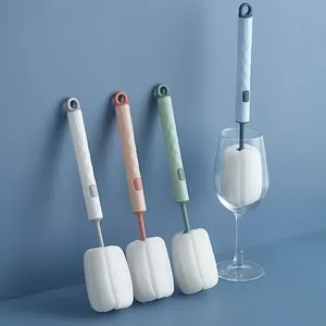 Zenidoo – brosse de nettoyage pour bouteille d'eau, tasse isolée à long manche, brosse éponge amovible, poils doux écologiques, 1 pièce - Product Image 3