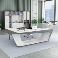 Scrivania da Ufficio Moderna di Design in Legno Bianco di Lusso per Manager in Vendita