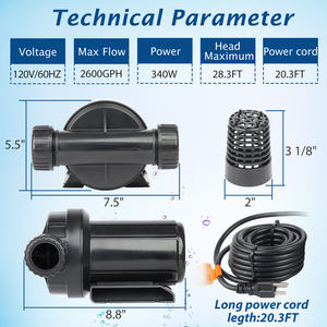 من المصنع مباشرة 2600GPH Koi bond أفضل سعر قابل للتخصيص حديقة شلال مياه الدورة الدموية - Product Image 2