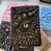Meistverkauftes Kristallharz 3D Notizbuch mit Eingelegten Kristallen Augen-Macaron-Drachen-Buch Teufelsauge Notizbuch als Geschenk