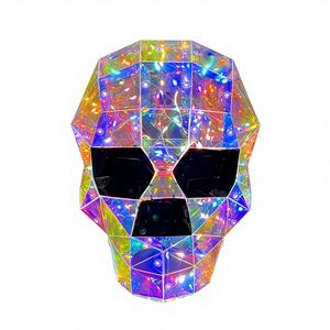 Artesanía Yingxiang, Calaveras Luminosas Iridiscentes de Material PET+LED Ecológico y Colorido, Decoración de Halloween de Alta Calidad para el Hogar - Product Image 4