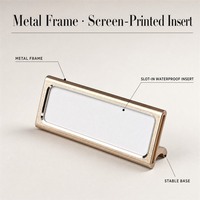 Support de cube d'étiquette de prix en métal or/argent/noir avec insertion de papier imprimé étanche chiffres durables pour l'affichage au détail de vêtements