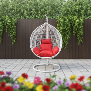 Fauteuil suspendu d'extérieur en rotin, style nid d'oiseau, pour balcon, intérieur, en métal, en osier, en forme de cocon, pour adultes - Product Image 1