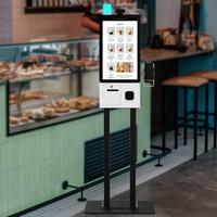 24" écran tactile interactif commander terminal étage debout machine de kiosque de paiement de libre-service pour restaurant