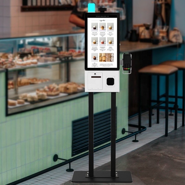 24" Interactive Touch Screen Ordering Terminal Floor Standing Self-service Payment Kiosk Machine for Restaurant