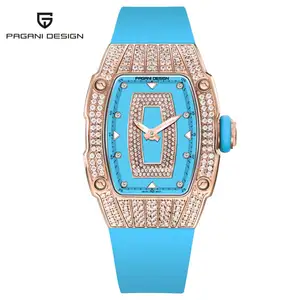 Pagani thiết kế ys013 2023 cổ điển đá đồng hồ cho phụ nữ sang trọng Rose Gold Quartz tonneau xem cho phụ nữ