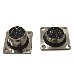 Prise d'aviation M16C09, prise carrée, 2-24 broches, montage sur panneau, alliage de zinc, connecteur en cuivre plaqué or pour la communication - Product Image 1