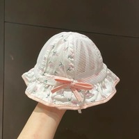Topi Matahari Bayi Perempuan Empat Musim 6-12 Bulan & 1-2 Tahun Tipis Bernapas Dapat Disesuaikan Model Putri Lucu