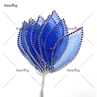 Fleur en fil métallique 3D avec strass, feuille de 8 cm pour robe de mariée, WHD-130