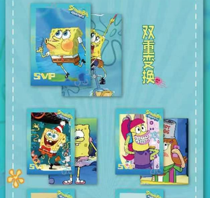 Nuove Carte da Gioco SpongeBob SquarePants, Scatola Misteriosa con Carte da Collezione Rara <span class=keywords><strong>di</strong></span> Personaggi Anime, Giocattoli per Bambini - Product Image 3