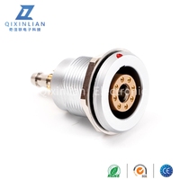 8 + 1 conectores RF coaxiales (FGG + EGG) 8 núcleos de latón chapado en oro IP66/IP68 enchufe de aviación conector de señal mixta enchufe de Cable