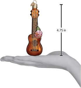 Adornos de Navidad de Vidrio Soplado en Forma de Ukelele Estilo Viejo Mundo (38040) - Product Image 3