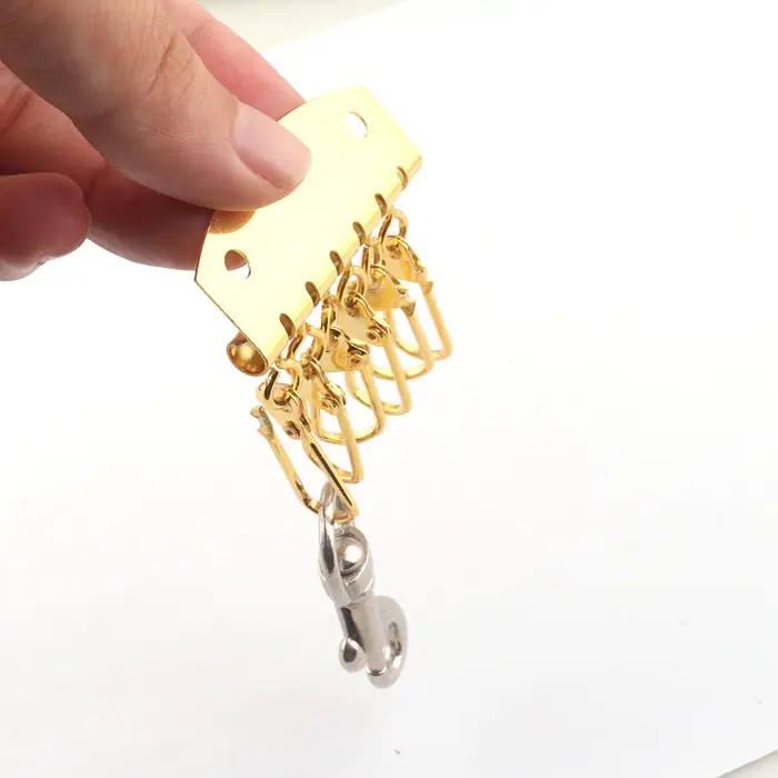 Crochet métallique en fer à cheval, boucle de clé en or rotative faite à la main pour cuir/sac/porte-clés/pendentif accessoires