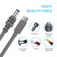 Câble Starlink Mini 10FT, Câble d'alimentation USB C vers DC étanche pour Starlink Mini, Compatible avec les batteries externes 100W+ et les chargeurs PD