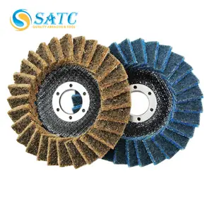 SATC 4-1/2" X 7/8" Abrasives Surface Conditioning Non-woven Flap Disc Abrasive Disc T27 Flat Center 115x22 With Flat Shape