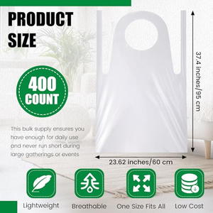Waterproof HDPE Disposable Sleeveless <b>Plastic</b> <b>Apron</b> Clear High Quality for Cleaning Supplies L/XL/XXL Sizes - Product Image 2