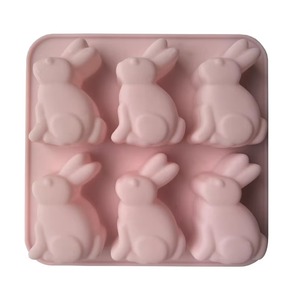 Pink <b>Silicone</b> Easter Bunny Cake Mold Non Stick Rabbit Chocolate Candy Gummy Mould <b>Baking</b> Tray - Product Image 2
