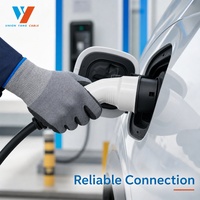 Câble de recharge rapide pour véhicule électrique CE Type 2 vers Type 2, 32A 22kW, gaine en TPU noire, cordon flexible pour station de recharge de voiture