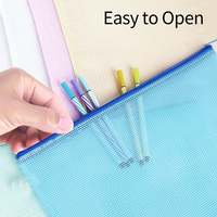 Dossier de fichiers en maille PVC taille A4 sac de documents étanche transparent pour l'école, le bureau, l'organisation des papiers (paquet de 5, multicolore)