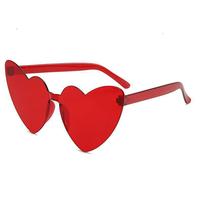 Nouvelles Lunettes de Soleil Monobloc Cœur Multicolores 2026 Style UE/US Sans Monture Protection UV400