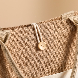 Wholesale Printed logo Large Beach Shopping Burlap Hessian <strong>Jute</strong> <strong>Tote</strong> <strong>Bags</strong> with Inner Zipper Pocket - Product Image 4