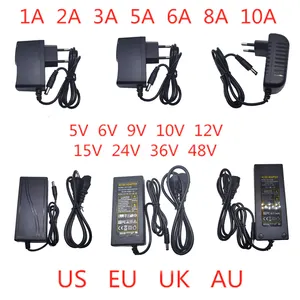 Adaptador, 5v 6v 9v 10v 12v 15v 24v 36v 48v 1a 2a 3a 5a 6a 8a 10a ac/dc adaptador de fonte de alimentação carregador ue eua para led tiras de luz cctv