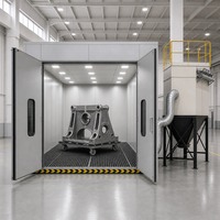Chambre de sablage automatique à sec sous pression pour la fabrication et le nettoyage de grandes structures métalliques en acier